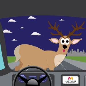 Cartoon of Deer in Headlights
